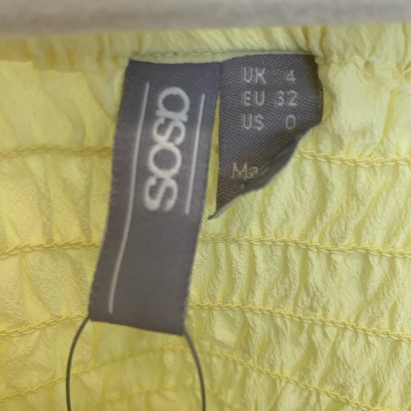 NWT/NWOT⚡️ASOS light yellow smocked tie preppy tank top⭐️⚡️💛 - Picture 9 of 9